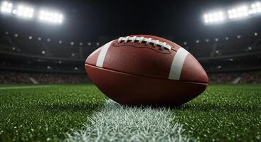 American Football on Touchdown Line photo