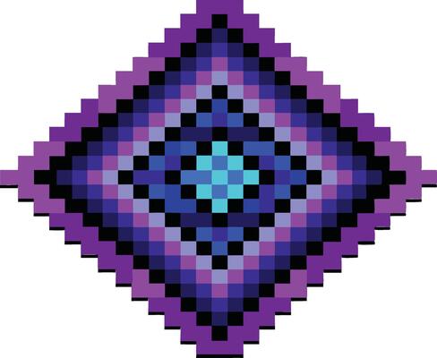 Pixelated Diamond Gem with Vibrant Colors