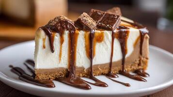 Creamy dessert photo in softly lit scene