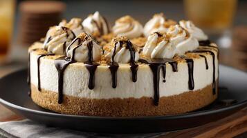 Creamy dessert in light-focused clean composition photo
