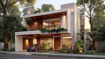 Unique angles in modern house design photo