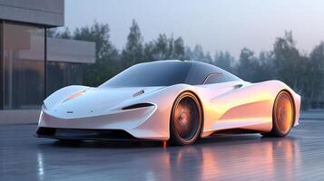 Artistic car photography of futuristic design photo