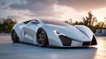 Clean car design in vivid daylight photography photo