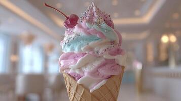 High detail frozen dessert photo in bright light image