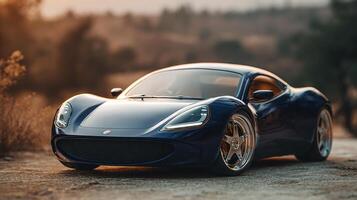 High-gloss auto surface in daylight photography photo