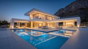 Residential architecture with natural textures photo