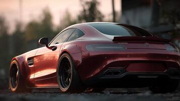 Smooth design of auto in sunlit photography photo