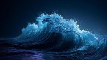High-res abstract waves with realistic glossy flow photo