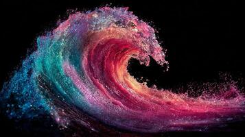 Artistic shiny wave lines in abstract flow photo