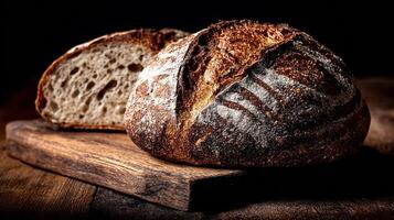 Natural wood background bread photo highlighting artisan bread textures