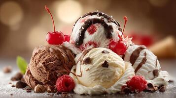 Ice cream scoops ice cream photo captured in bright soft photo