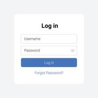 Log in page template for your design, Website UI concept vector