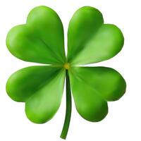 four leaf clover made in Mesh technique, symbol of luck and happiness. vector