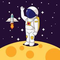 astronaut in space, astronaut landing on moon vector