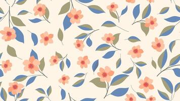 Floral pattern with leaves and flowers vector