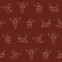 Outline Hornet Pattern Illustration Seamless for Wallpaper Background Cover Packaging vector