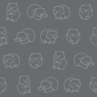 Outline Wombat Seamless Pattern Background for Print Fabric Surface Fashion Wrapping vector