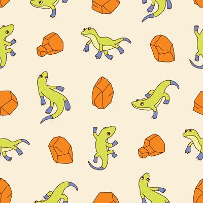 Newt Animal Rock Pattern Illustration Seamless for Background Wallpaper Packaging Cover