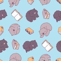 Cats and books pattern design vector
