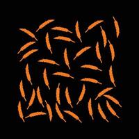 Scattered Orange Feathers Pattern vector