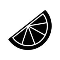 Lemon Wedge Silhouette Stencil Icon vector