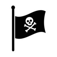 Pirate Flag Silhouette Stencil Icon vector