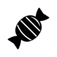Candy Wrapped Silhouette Stencil Icon vector