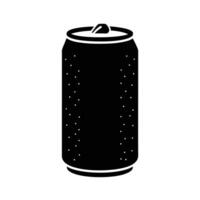 Soda Can Silhouette Stencil Icon vector