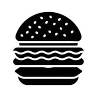 Hamburger Stack Silhouette Stencil Icon vector