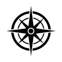 Compass Directional Silhouette Stencil Icon vector
