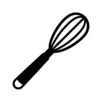 Whisk Tool Silhouette Stencil Icon vector