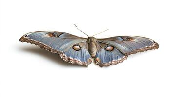 A large blue butterfly with large eyes photo
