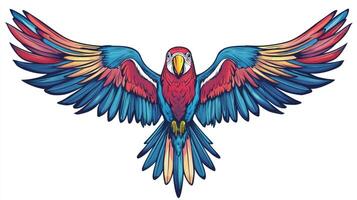 Colorful parrot tattoo design photo