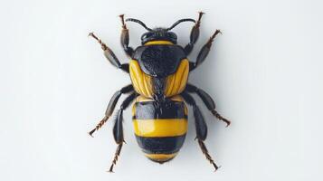 A black and yellow bug with a yellow stripe photo