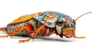 A colorful cockroach on a white background photo