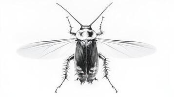 A black and white drawing of a bug photo