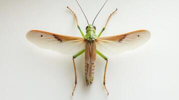 A large green insect with long wings photo