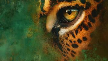 A close up of a leopard's eye photo