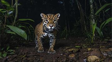 Jaguar in the amazon rainforest photo