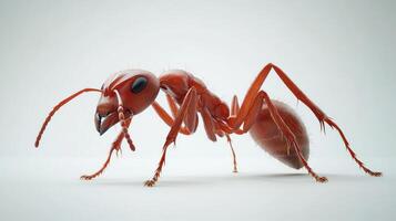 An ant is standing on a white background photo