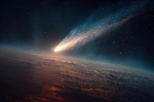 A dazzling comet streaks through photo