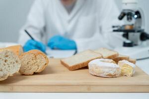 Scientist check chemical and fungus in laboratory. Control experts inspect the concentration of chemical residues, hazards, standard, prohibited substances, contaminate, Microbiologist photo