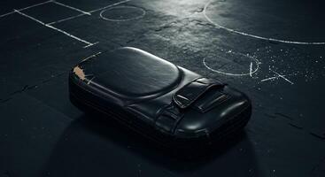Focus Pad on Training Gym Floor in Dark Moody Lighting photo