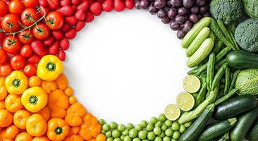 A circle of vegetables arranged in a circle photo