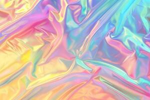 Soft waves of holographic pastel colors blend seamlessly, offering a dreamy backdrop that inspires imagination and artistic expression photo