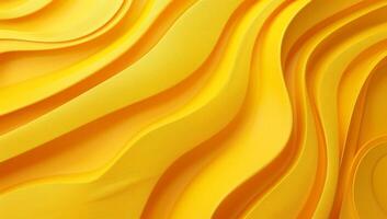 Vivid yellow paper flows in dynamic waves, showcasing intricate curves and textures that invite viewers into a world of creativity and color photo