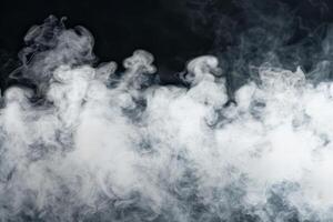 White smoke dances and billows in mesmerizing patterns, contrasting vividly with the dark backdrop, evoking feelings of intrigue and allure photo