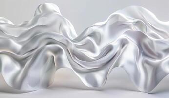 Fluid forms intertwine in a playful dance, creating a soothing ambiance with soft, undulating textures of pure white against a serene backdrop photo