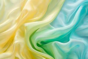 Waves of vibrant silk fabric in dreamy pastel colors create a gentle cascade, perfect for enhancing an artistic space or event setting photo