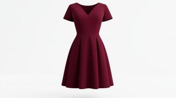 Solid burgundy dress showcases a circus-inspired design with short sleeves and a comfortable fit, ideal for formal or casual events photo
